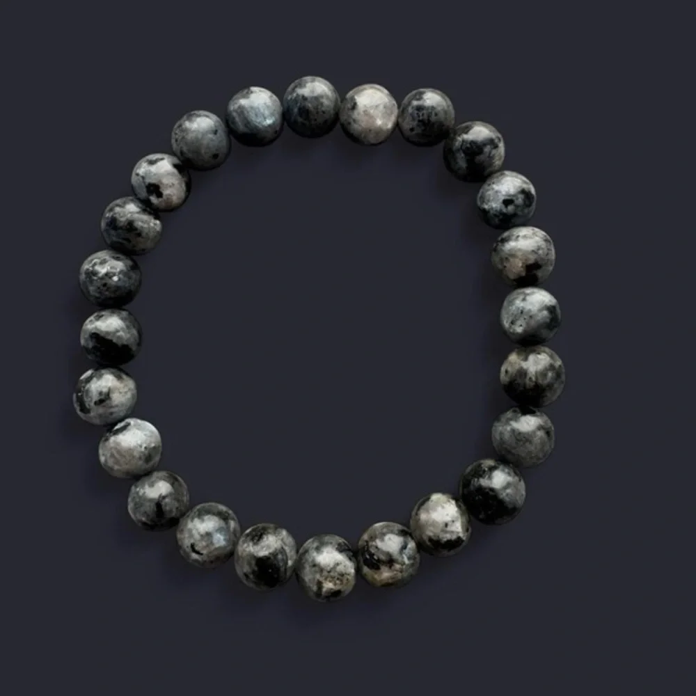 Larvikite Gemstone Bead Bracelet 8mm